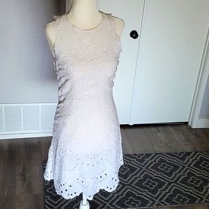 MICHAEL MICHAEL KORS WHITE FLORAL LACE S/L SUMMER DRESS GUC SIZE 0